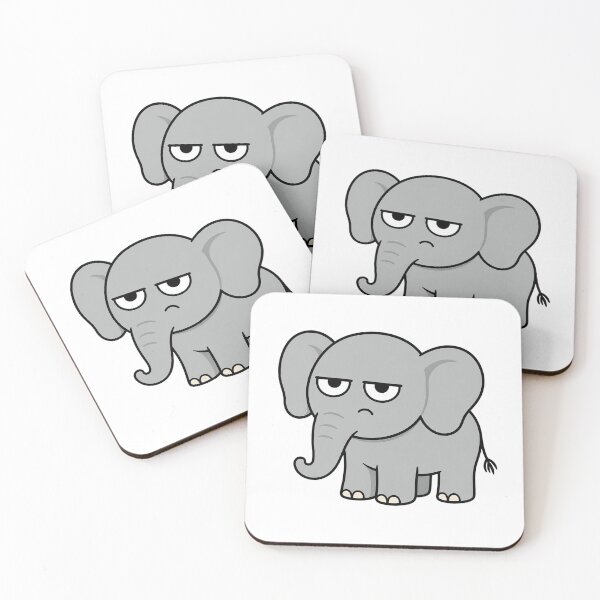 Item preview, Grumpy Elephant Resting Bitch Face Cartoon designed and sold by Bitchy Little Things.