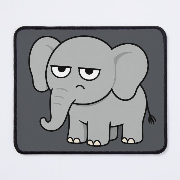 Item preview, Grumpy Elephant Resting Bitch Face Cartoon designed and sold by Bitchy Little Things.