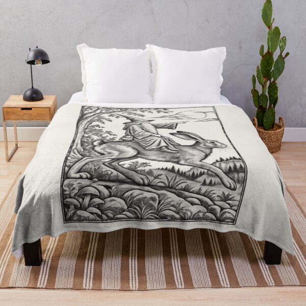 Item preview, Medieval Wizard Hare Rider, Vintage Woodcut Fantasy Art designed and sold by AmiGraph.