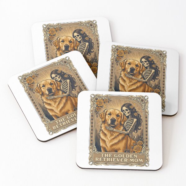 Item preview, Vintage Tarot Card The Golden Retriever Mom Skeleton Spooky designed and sold by DYAFLK.