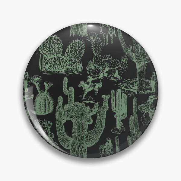 Item preview, Western Cactoile with Cowgirls in Green + Black designed and sold by YesterdayColl.