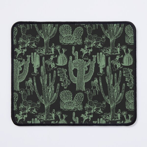 Item preview, Western Cactoile with Cowgirls in Green + Black designed and sold by YesterdayColl.