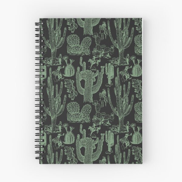 Item preview, Western Cactoile with Cowgirls in Green + Black designed and sold by YesterdayColl.
