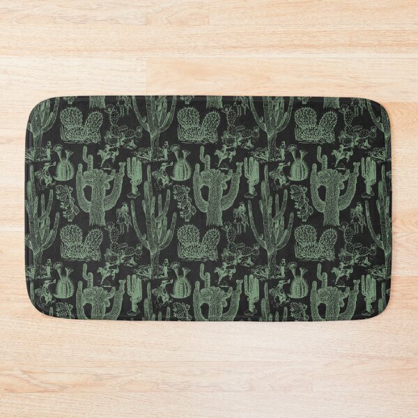 Item preview, Western Cactoile with Cowgirls in Green + Black designed and sold by YesterdayColl.