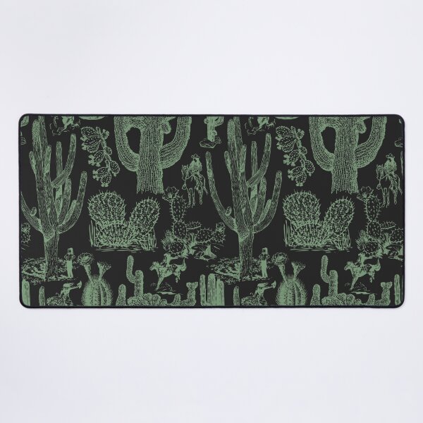 Item preview, Western Cactoile with Cowgirls in Green + Black designed and sold by YesterdayColl.