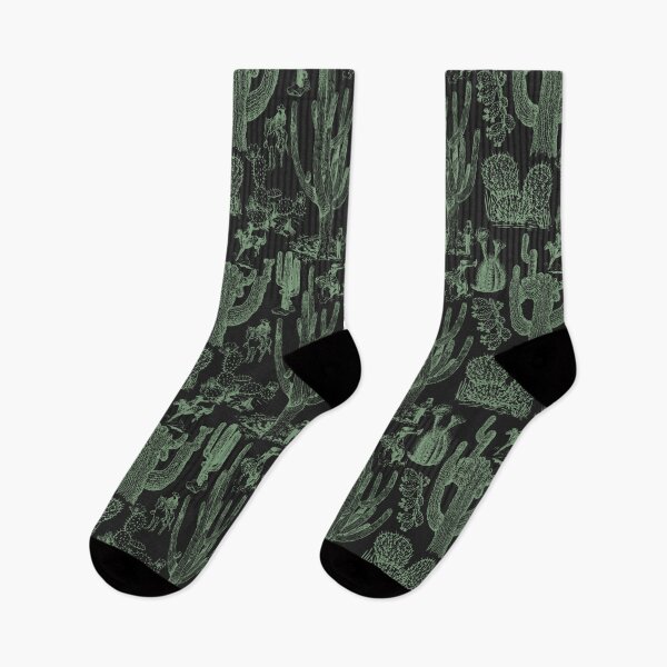 Item preview, Western Cactoile with Cowgirls in Green + Black designed and sold by YesterdayColl.