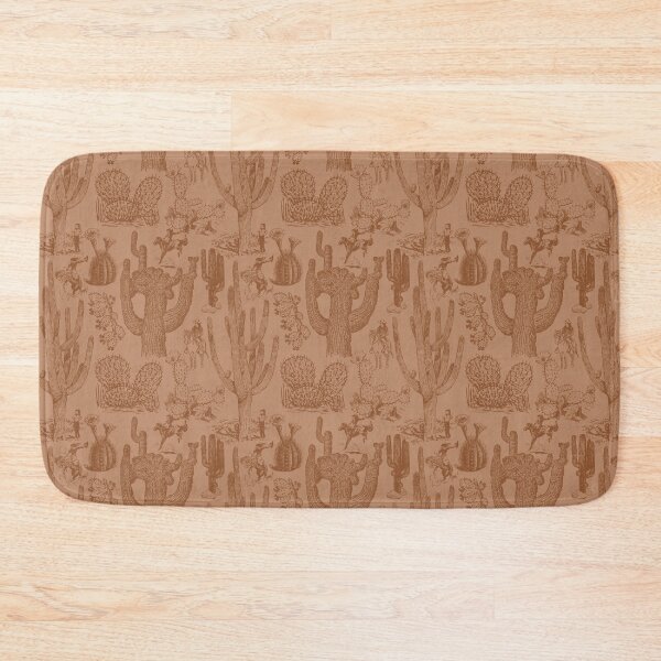 Item preview, Western Cactoile with Cowgirls in Tonal Medium Brown designed and sold by YesterdayColl.