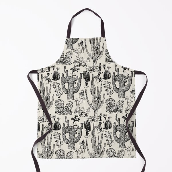 Item preview, Western Cactoile with Cowgirls in Light Cream + Black designed and sold by YesterdayColl.