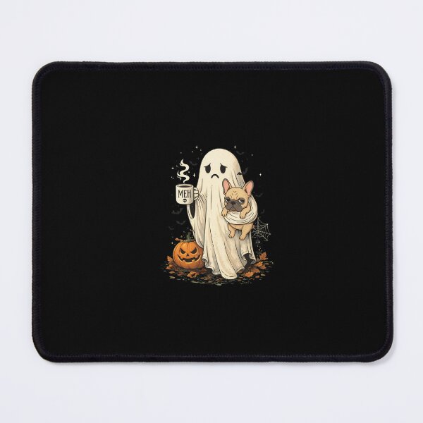 Item preview, Grumpy Ghost French Bulldog Holding Coffee spooky Frenchie designed and sold by saidaone.