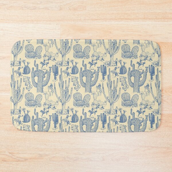 Item preview, Western Cactoile with Cowgirls in Cream + Dusty Blue designed and sold by YesterdayColl.