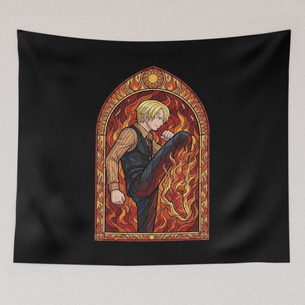 Item preview, Sanji Vinsmoke Flame Kick Stained Glass designed and sold by mildaclairmo.