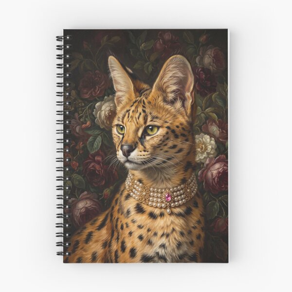 Item preview, Regal Serval Cat Portrait with Pink Gem designed and sold by Real Beast Art.