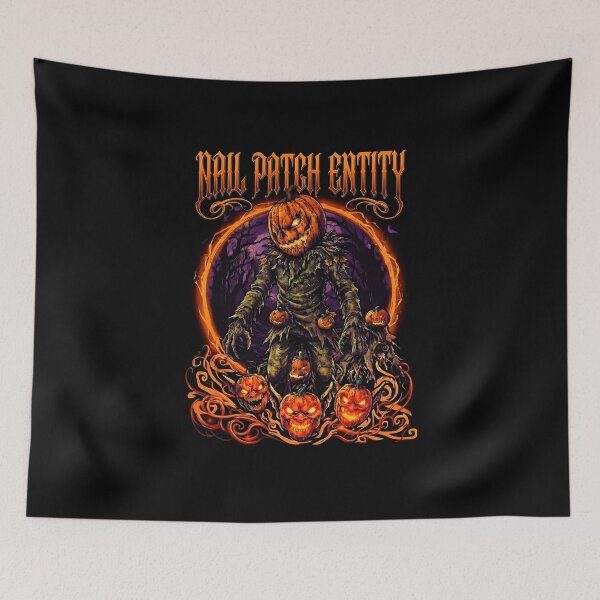 Item preview, Evil Patch Entity Halloween Pumpkin Scarecrow Design designed and sold by iconiicc.