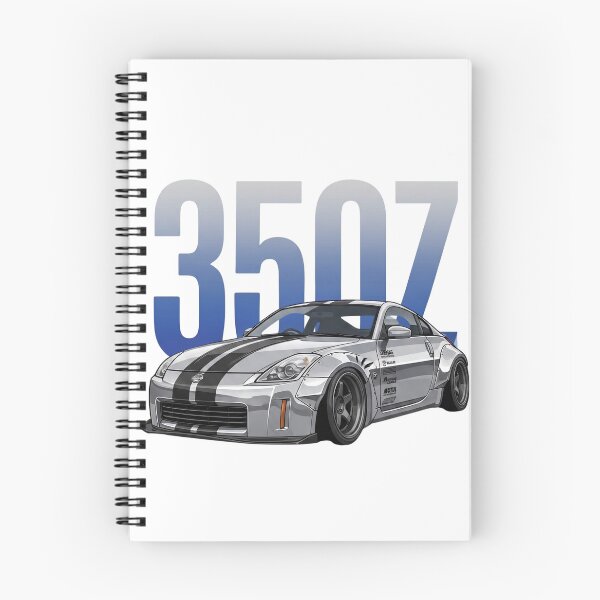 Item preview, Silver Nissan 350Z Z33 Widebody Black Stripes JDM Tuner Vector Art designed and sold by Motorline44.