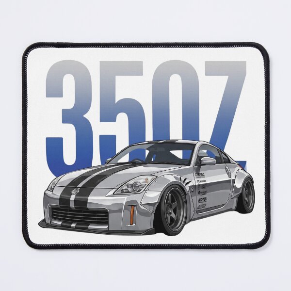 Item preview, Silver Nissan 350Z Z33 Widebody Black Stripes JDM Tuner Vector Art designed and sold by Motorline44.