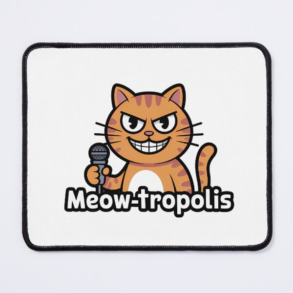 Item preview, Cartoon Cat Mic Meow-tropolis designed and sold by NiftyWrx.