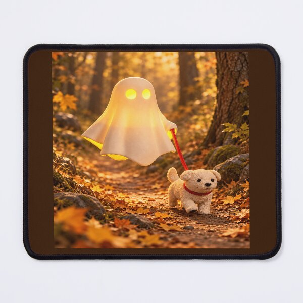 Item preview, Spooky Dog Mom Ghost & Puppy Walk designed and sold by POD DYNASTY | Original Print On Demand T-Shirt Graphics.