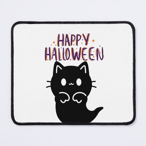 Item preview, Spooky Cute Halloween Black Cat Ghost designed and sold by Sela Art .