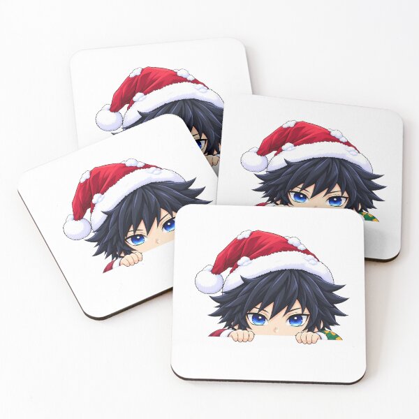 Item preview, Giyu Tomioka Demon Slayer Christmas Peeking Chibi designed and sold by mildaclairmo.