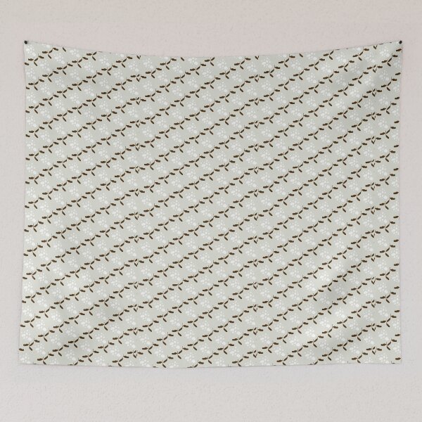 Item preview, YveY Little Chocolate Leaves & White Buds on Taupe designed and sold by YveY.