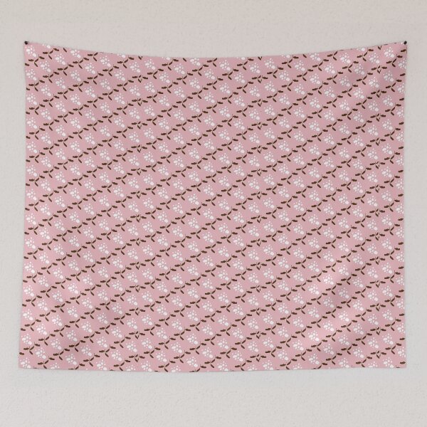 Item preview, YveY Little Chocolate Leaves & White Buds on Pink designed and sold by YveY.