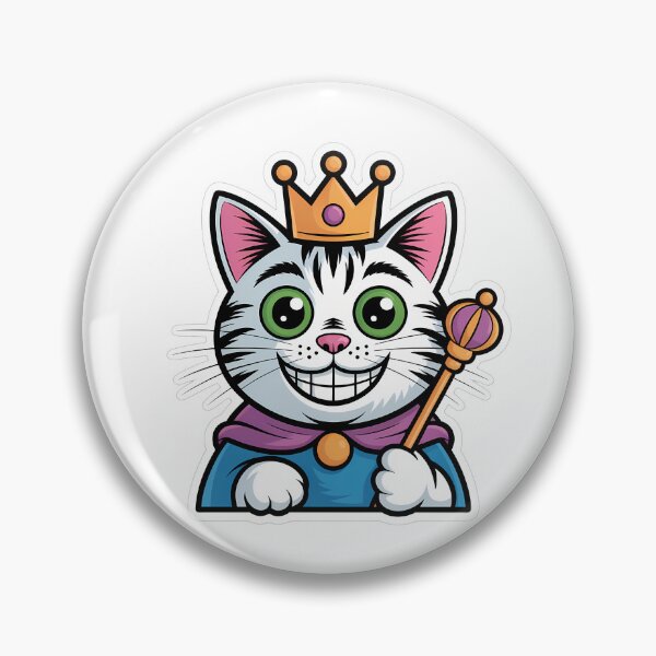 Item preview, Crown-Wearing Feline with Big Grin designed and sold by NiftyWrx.