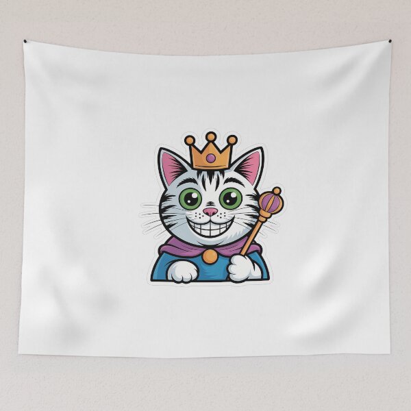 Item preview, Crown-Wearing Feline with Big Grin designed and sold by NiftyWrx.