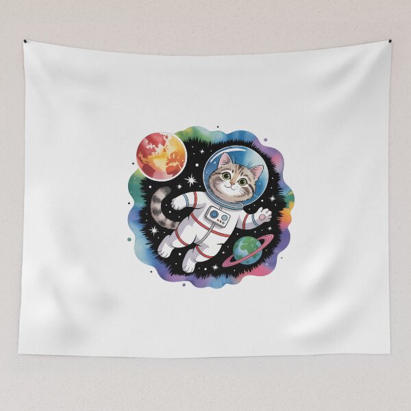 Item preview, Cute Cat in Space Adventure designed and sold by NiftyWrx.