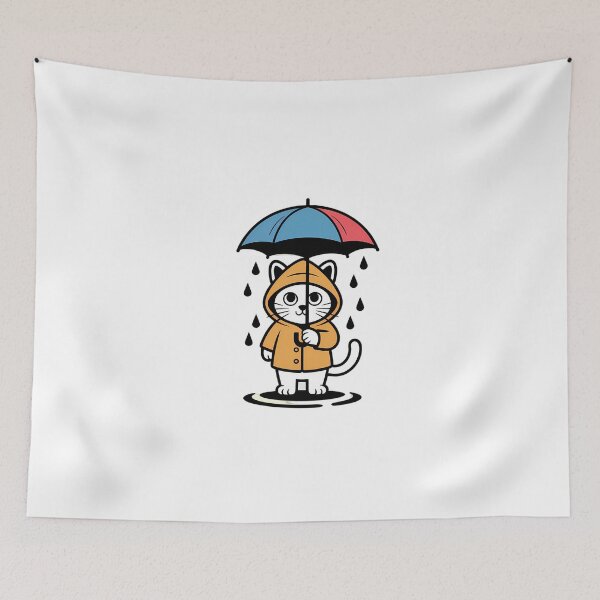 Item preview, Soggy Cat in Minimalist Rain designed and sold by NiftyWrx.