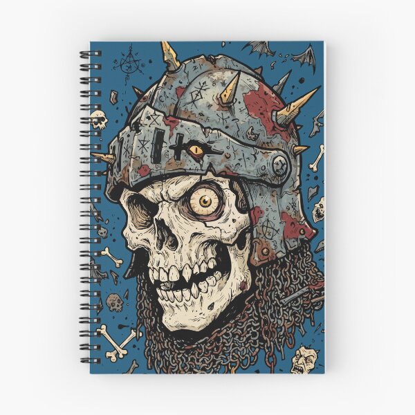 Item preview, Undead Knight Skull Grimdark Heavy Metal Dark Fantasy Art designed and sold by Cipher & Soul.
