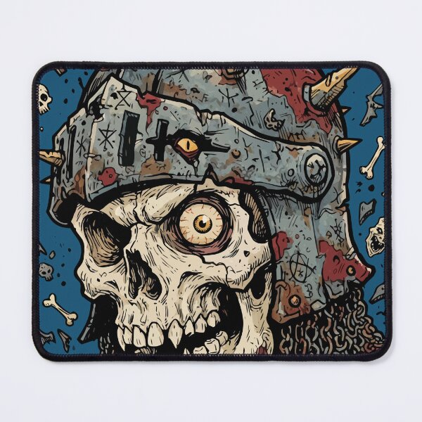 Item preview, Undead Knight Skull Grimdark Heavy Metal Dark Fantasy Art designed and sold by Cipher & Soul.