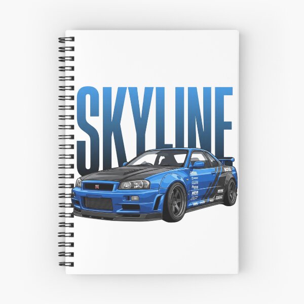 Item preview, Bayside Blue Nissan Skyline GT-R R34 Widebody RB26DETT JDM Vector Art designed and sold by Motorline44.