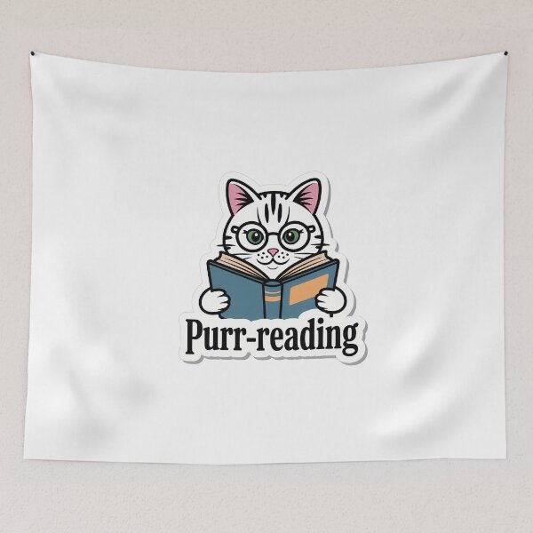 Item preview, Cat in Tiny Glasses Reading designed and sold by NiftyWrx.