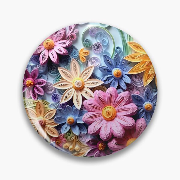 Item preview, 3-D Floral Digital Art In Pink, Yellow, Blue designed and sold by DEC02.