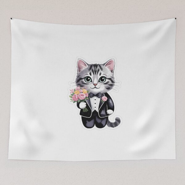 Item preview, Cute Cat in Tiny Tuxedo designed and sold by NiftyWrx.