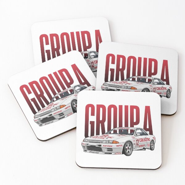 Item preview, White Nissan Skyline GT-R R32 Calsonic Impul Group A Race Car Vector Art designed and sold by Motorline44.