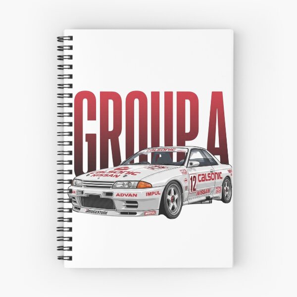 Item preview, White Nissan Skyline GT-R R32 Calsonic Impul Group A Race Car Vector Art designed and sold by Motorline44.