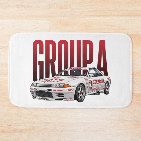 Item preview, White Nissan Skyline GT-R R32 Calsonic Impul Group A Race Car Vector Art designed and sold by Motorline44.