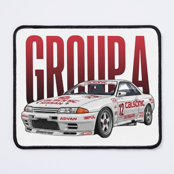 Item preview, White Nissan Skyline GT-R R32 Calsonic Impul Group A Race Car Vector Art designed and sold by Motorline44.