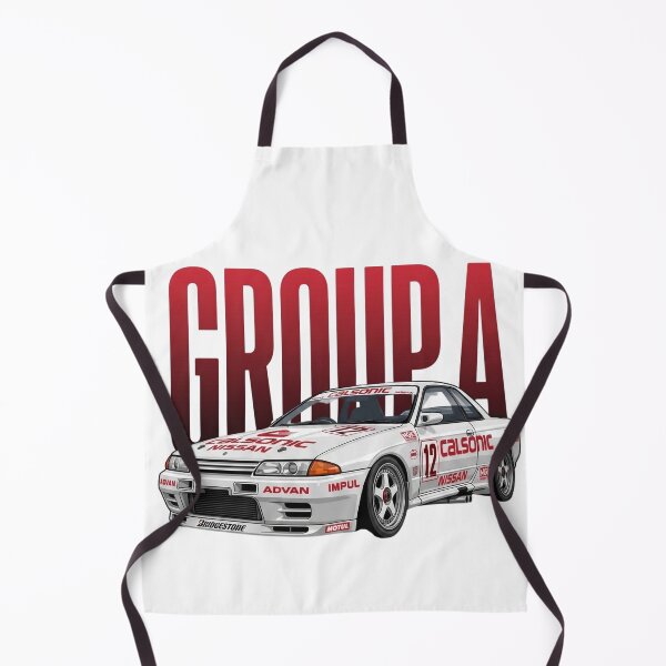 Item preview, White Nissan Skyline GT-R R32 Calsonic Impul Group A Race Car Vector Art designed and sold by Motorline44.