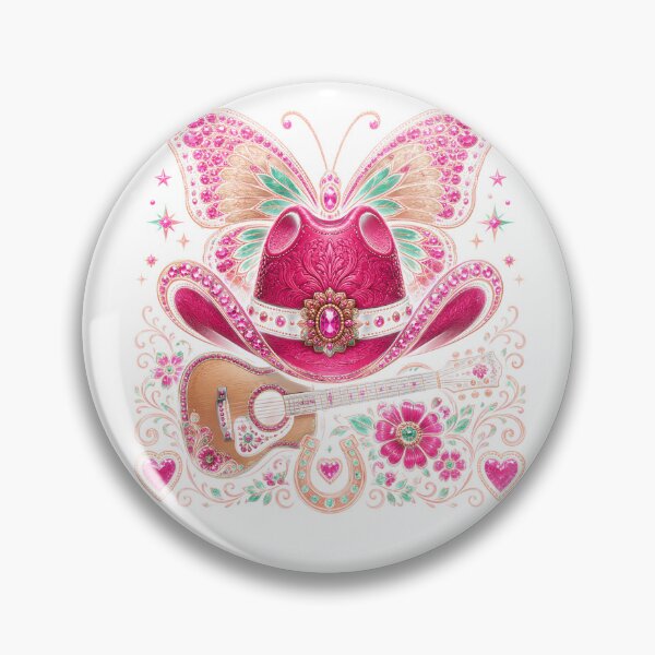 Item preview, Pink Glam Cowgirl Western Guitar Breast Cancer Awareness designed and sold by DYAFLK.