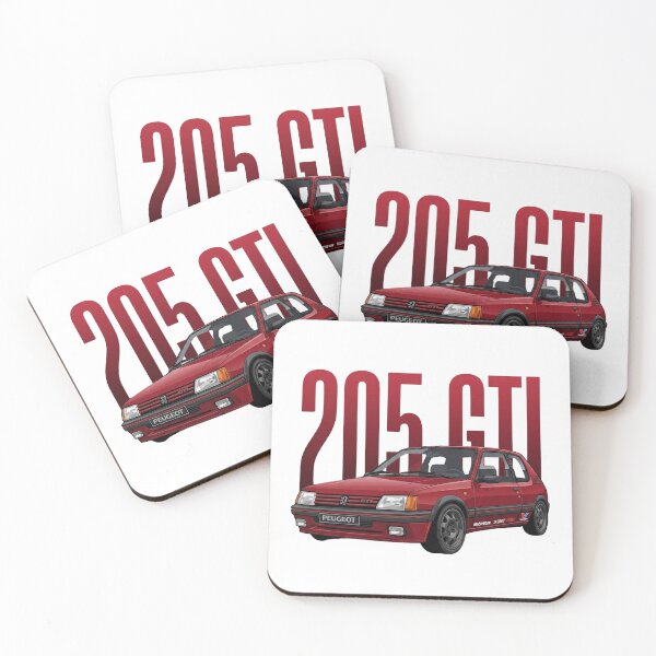 Item preview, Red Peugeot 205 GTI Classic French Hot Hatch Rally Vector Art designed and sold by Motorline44.