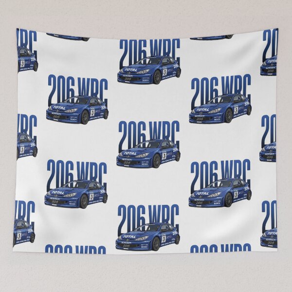 Item preview, Blue Peugeot 206 WRC Rally Car Total Livery Vector Art designed and sold by Motorline44.
