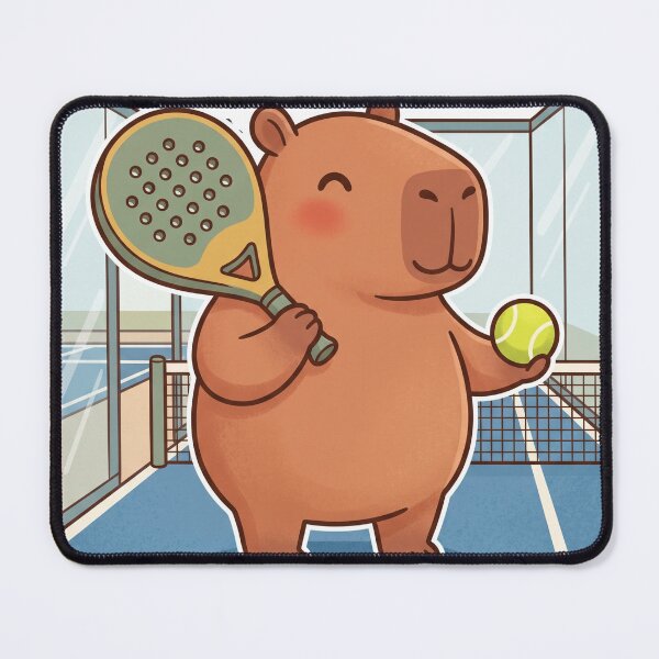 Item preview, Capybara Padel Court Player Cute Kawaii Sport designed and sold by DofinaSur.