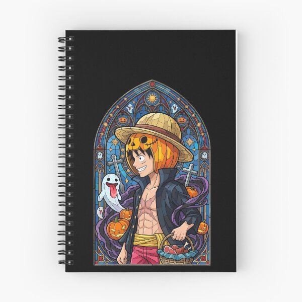 Item preview, Monkey D Luffy Halloween Pumpkin Stained Glass designed and sold by mildaclairmo.