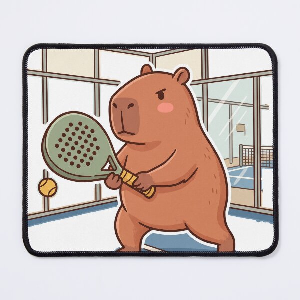 Item preview, Capybara Padel Glass Court Cute Kawaii Sport designed and sold by DofinaSur.