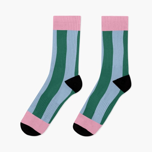 Item preview, Minimal Geometric Rectangles Lines 12 | Green Blue Pink Cabana Stripes designed and sold by MarleneCanto.