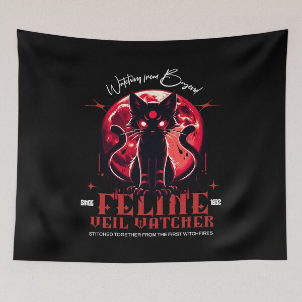 Item preview, Feline Veil Watcher Occult Cat Moon Design designed and sold by FaeryNuff.