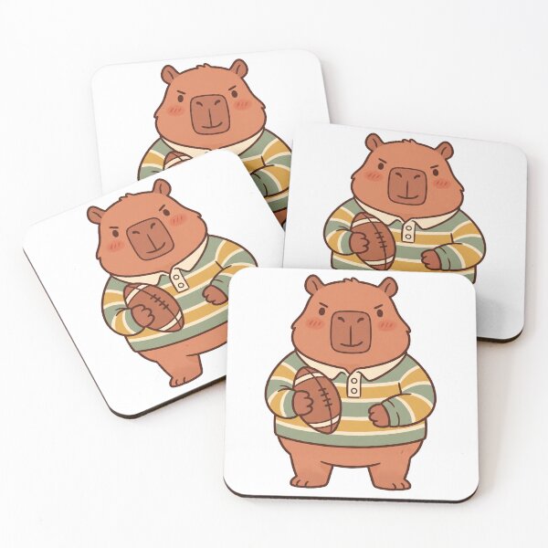 Item preview, Cute Capybara Playing Rugby Kawaii Sport designed and sold by DofinaSur.