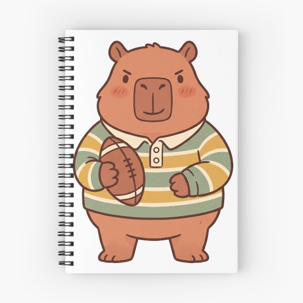 Item preview, Cute Capybara Playing Rugby Kawaii Sport designed and sold by DofinaSur.